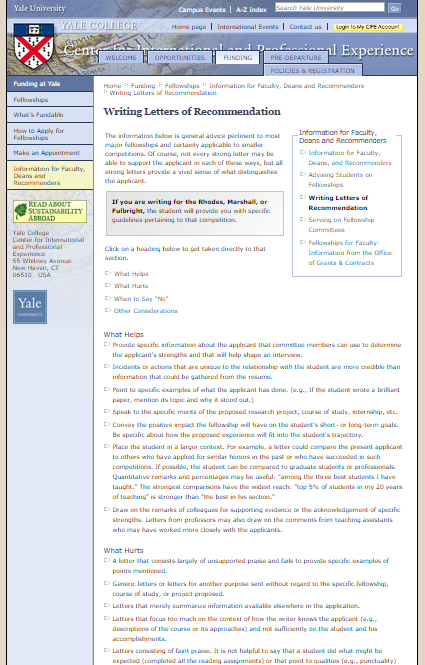 fellows recomendation